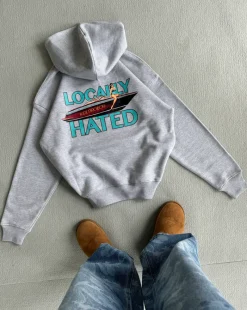Nude Project Locally Hated Hoodie Grey Melange Clearance