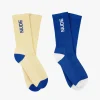 Nude Project Logo Socks Blue/Yellow 2Xpack Clearance