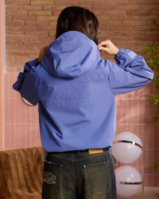 Nude Project Milestones Windbreaker Jacket Blue Clearance