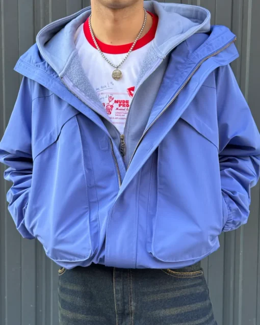 Nude Project Milestones Windbreaker Jacket Blue Clearance