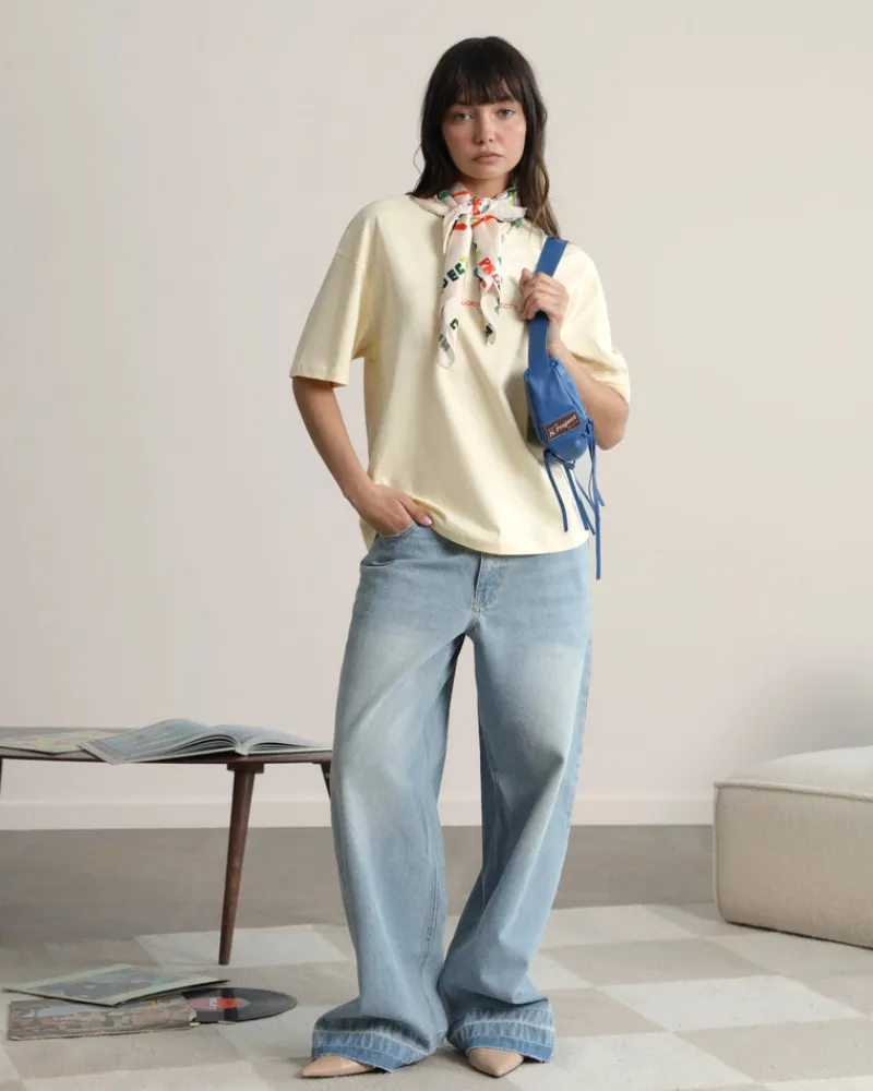 Nude Project Mushroom Tee Soft Yellow Clearance