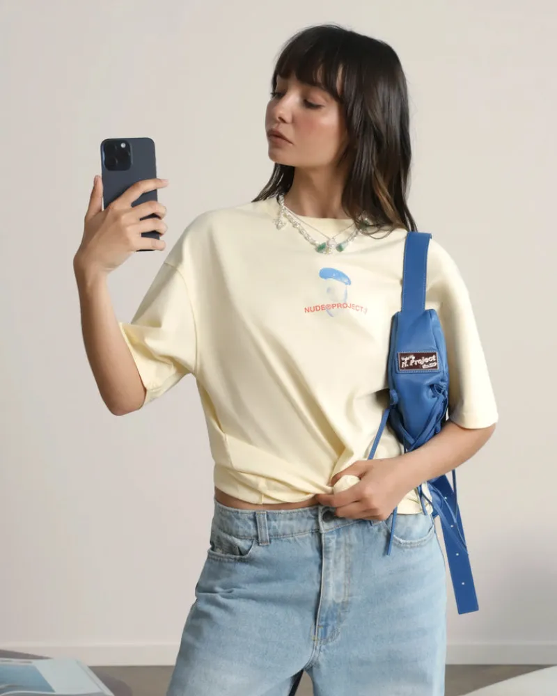 Nude Project Mushroom Tee Soft Yellow Clearance