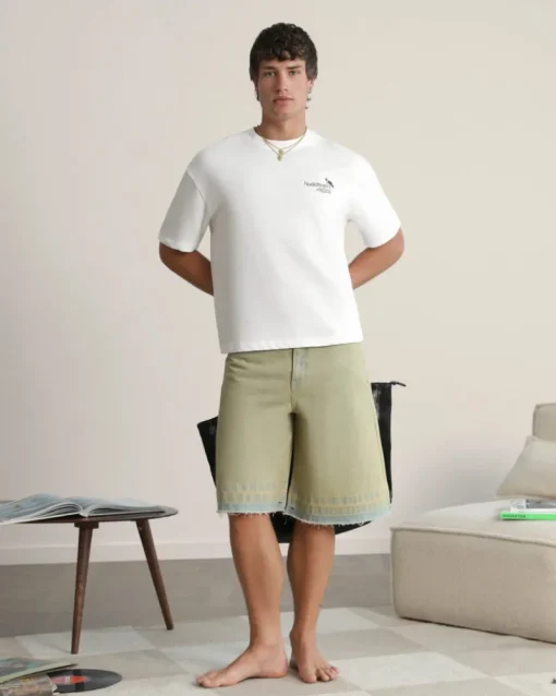 Nude Project Old Baggy Denim Shorts Sand Wash Outlet