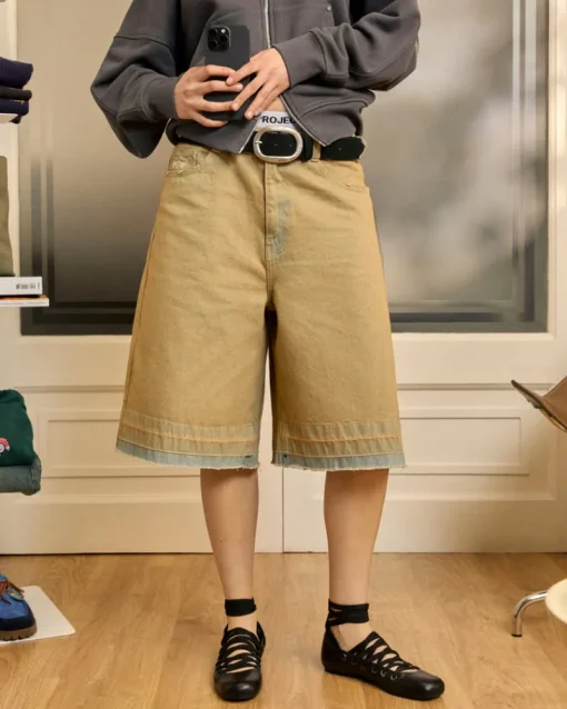 Nude Project Old Baggy Denim Shorts Sand Wash Outlet