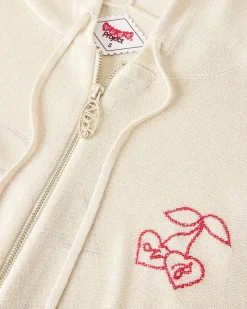Nude Project Papaya Zip-Up Knit Hoodie Marshmallow Best