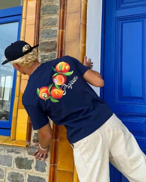 Nude Project Peach Tee Navy New