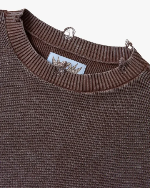 Nude Project Perfect Cropped Knit Sweater Brown Hot