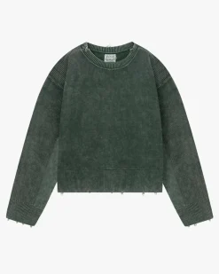 Nude Project Perfect Cropped Knit Sweater Green Hot