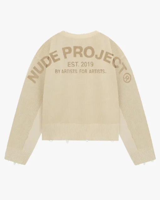 Nude Project Perfect Cropped Knit Sweater Off-White Best