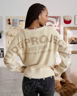 Nude Project Perfect Cropped Knit Sweater Off-White Best