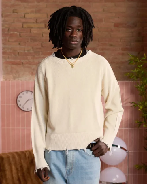 Nude Project Perfect Cropped Knit Sweater Off-White Best