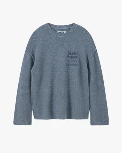 Nude Project Reversed Seams Knit Blue New