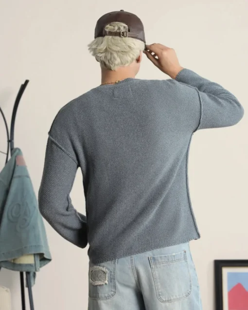 Nude Project Reversed Seams Knit Blue New