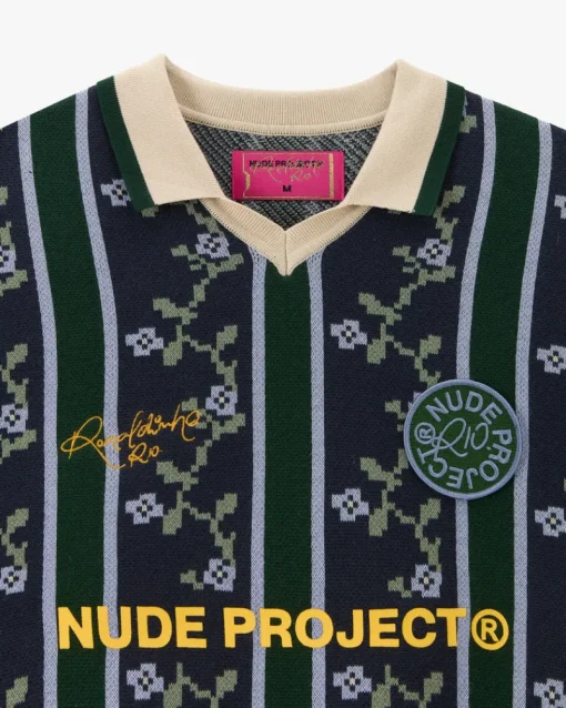 Nude Project Rosel Football Polo Knit Navy Hot