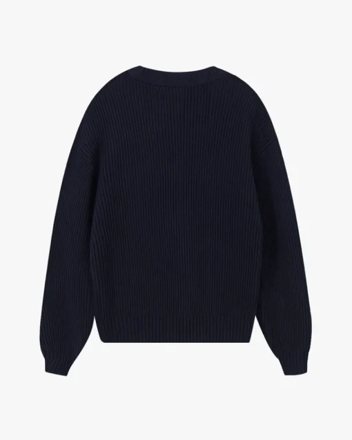 Nude Project Script Knit Sweater Navy Clearance