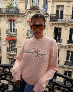 Nude Project Script Knit Sweater Pink Clearance
