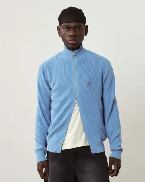 Nude Project Shady Zip-Up Knit Cardigan Blue Best