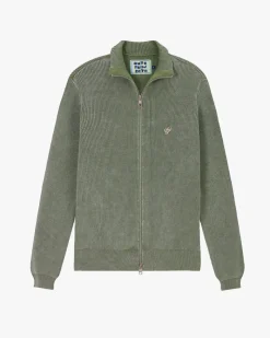Nude Project Shady Zip-Up Knit Cardigan Green New