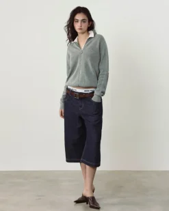 Nude Project Shady Zip-Up Knit Cardigan Green New