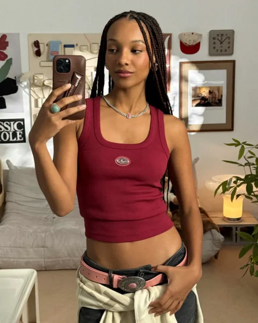 Nude Project Sophisticated Pleasure Tank Top Burgundy New