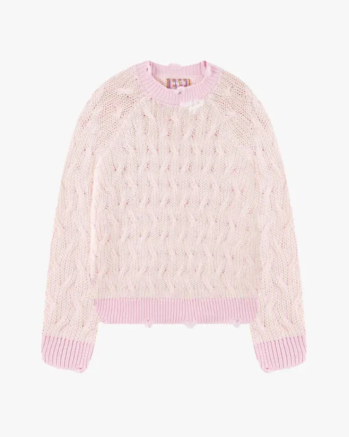Nude Project Sour Cable Knit Sweater Pink Fashion