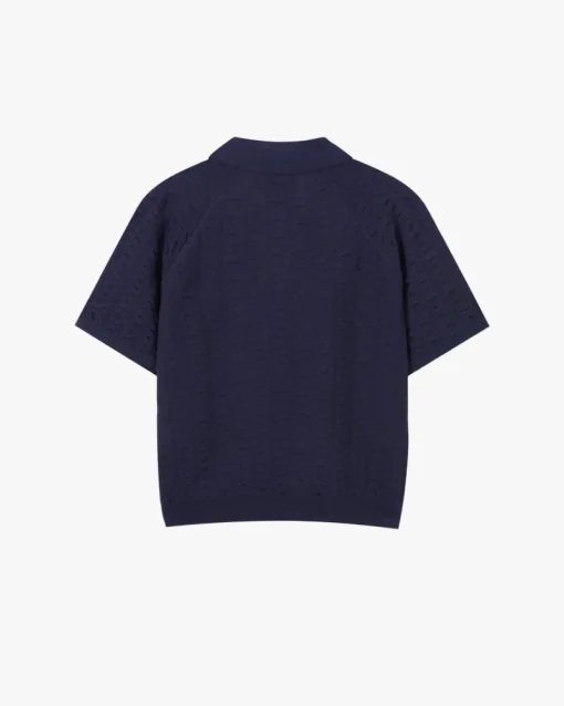 Nude Project Structure Knit Polo Navy Best