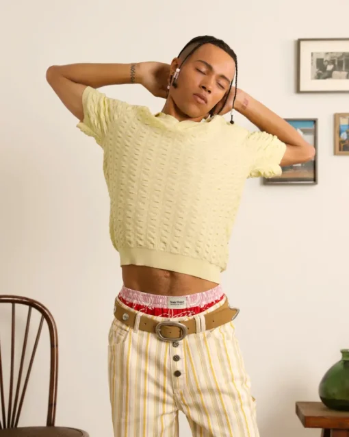 Nude Project Structure Knit Polo Yellow Online