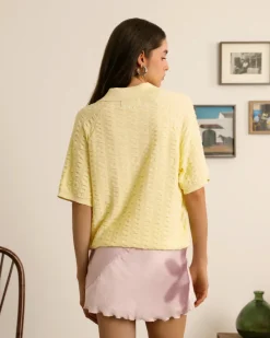 Nude Project Structure Knit Polo Yellow Online