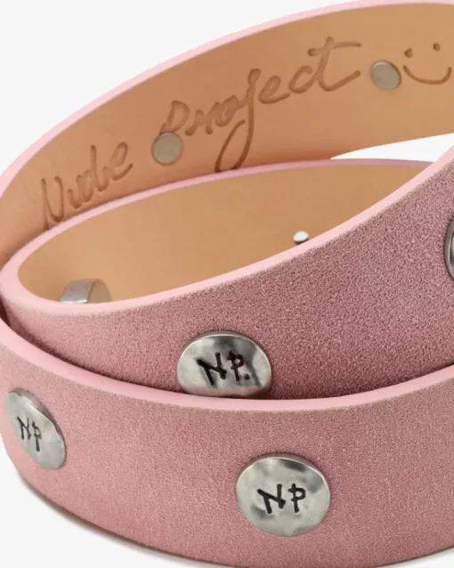 Nude Project Suede Belt Pink New