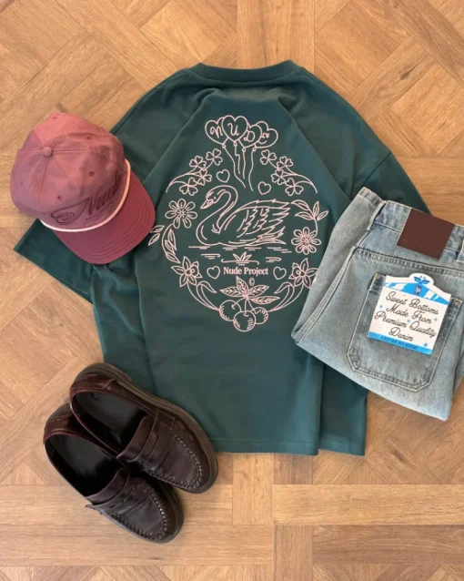Nude Project Swan Garden Tee Green Clearance