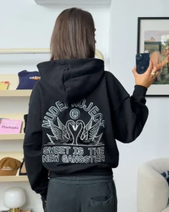 Nude Project Swans Hoodie Black Best