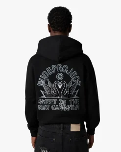 Nude Project Swans Hoodie Black Best