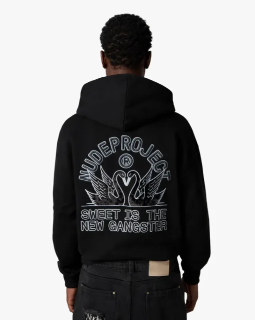 Nude Project Swans Hoodie Black Best