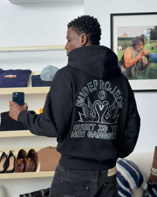 Nude Project Swans Hoodie Black Best
