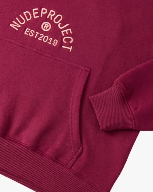 Nude Project Swans Hoodie Burgundy New