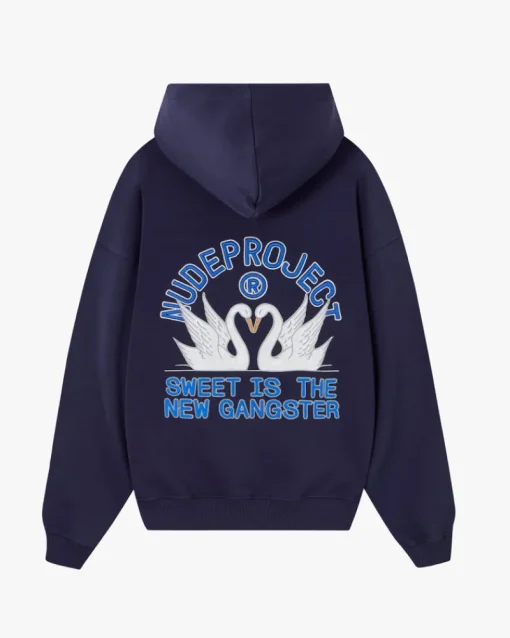 Nude Project Swans Hoodie Navy Outlet