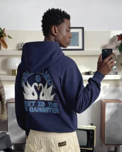 Nude Project Swans Hoodie Navy Outlet