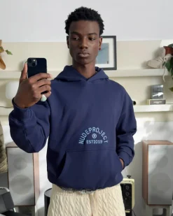 Nude Project Swans Hoodie Navy Outlet