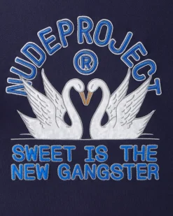 Nude Project Swans Hoodie Navy Outlet