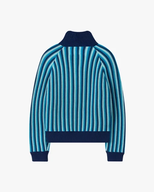 Nude Project Teteo Quarter-Zip Knit Blue Clearance