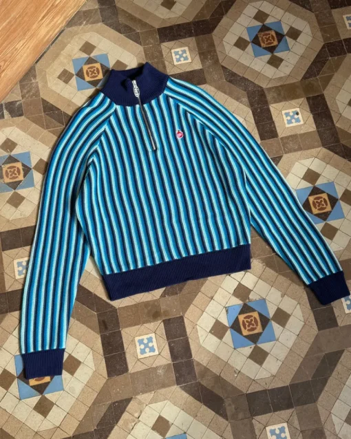 Nude Project Teteo Quarter-Zip Knit Blue Clearance