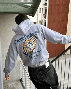 Nude Project Time Hoodie Grey Melange Discount