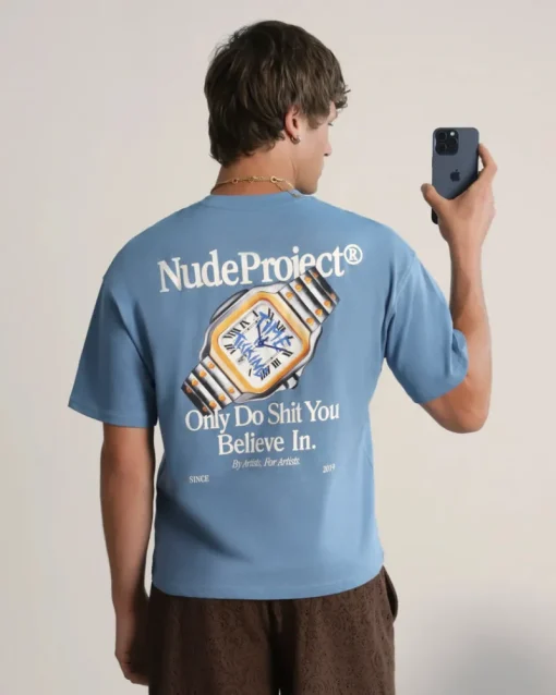 Nude Project Time Tee Blue Clearance