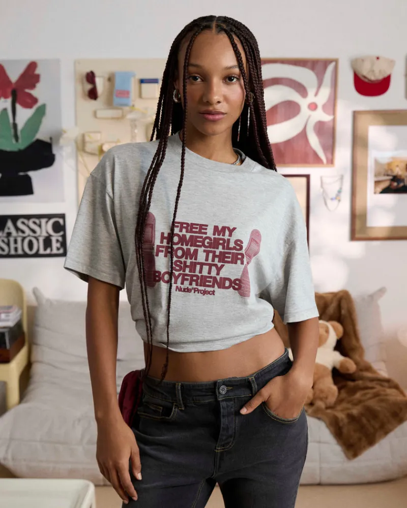 Nude Project Type Shit Tee Grey Outlet