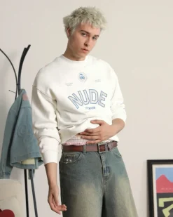 Nude Project Varsity Sweatshirt Marshmallow Discount