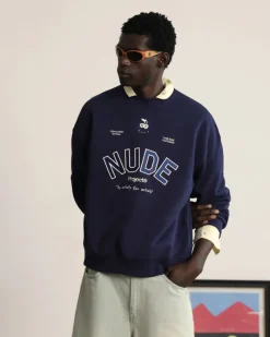Nude Project Varsity Sweatshirt Navy Clearance