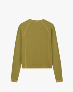 Nude Project Waffle Long-Sleeve Tee 2 Pack Green/Blue New