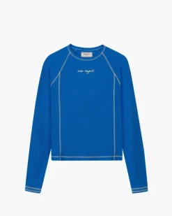 Nude Project Waffle Long-Sleeve Tee 2 Pack Green/Blue New