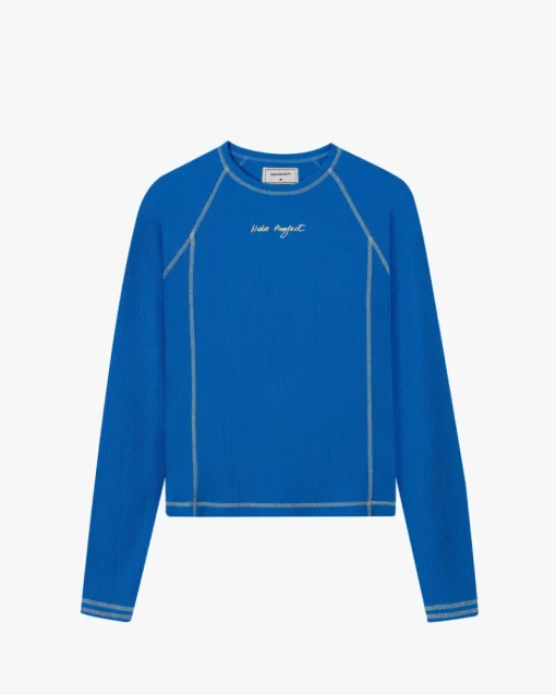 Nude Project Waffle Long-Sleeve Tee 2 Pack Green/Blue New