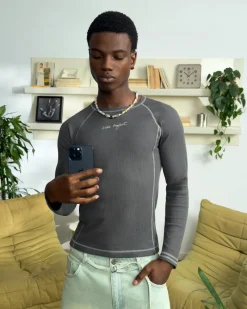 Nude Project Waffle Long-Sleeve Tee 2 Pack Marshmallow/Black Discount